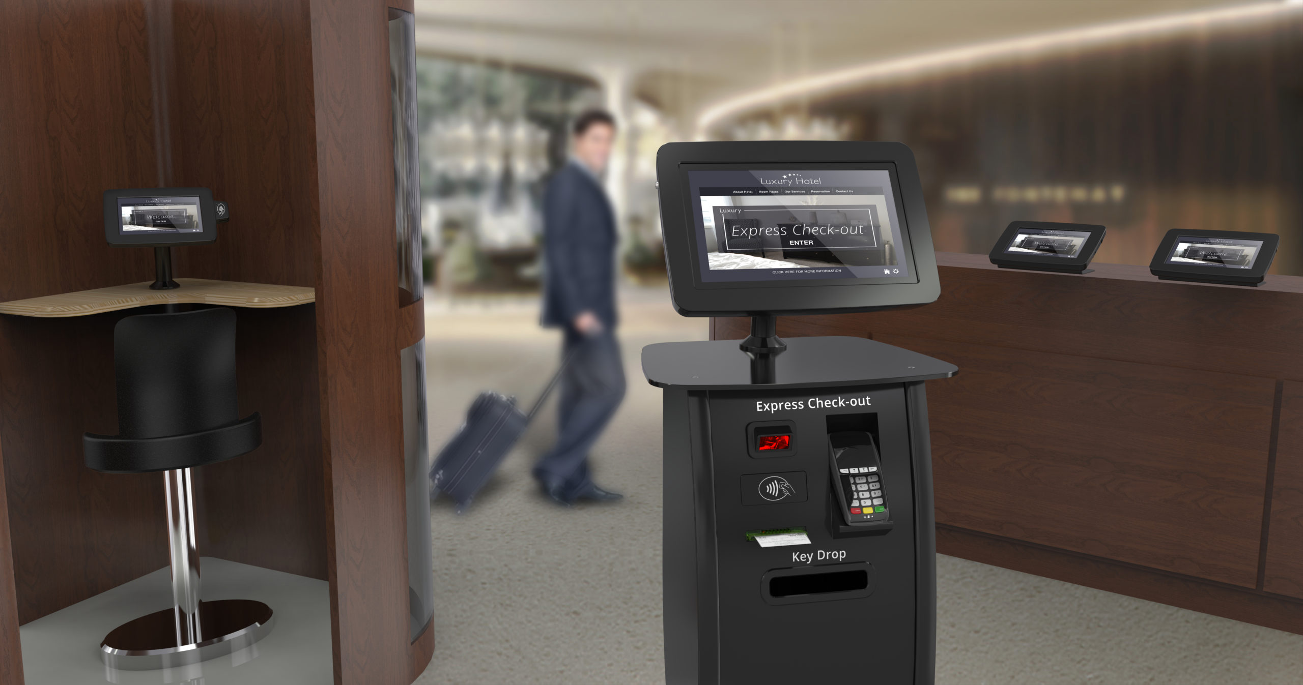 Tablet Kiosks and iPad Enclosures for Hospitality and Hotels