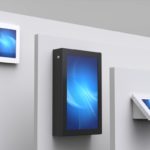 imageHOLDERS interactive digital signage mounted to a white wall