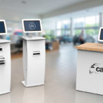 Examples of a self-service interactive kiosk with key drop box for the automotive industry