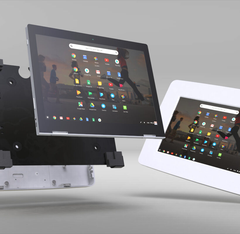 Image showing the construction of Google Pixel Slate computer kiosk enclosure