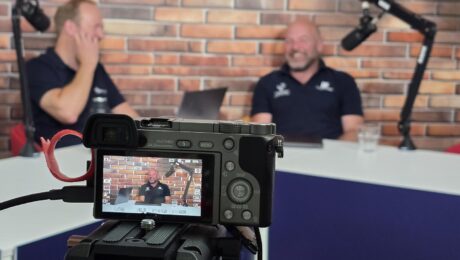 Bluestar podcast presenters ready for the podcast