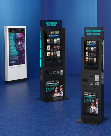 imageHOLDERS cinema self-service order point and ticket printing kiosks